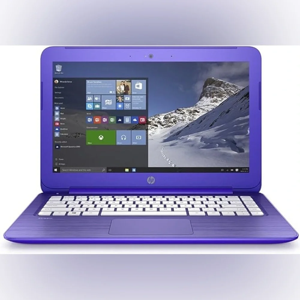 HP Bright Blue Laptop with White Keyboard. Gently used. Windows 10 installed.
